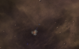 Harvesting minerals in an asteroid field